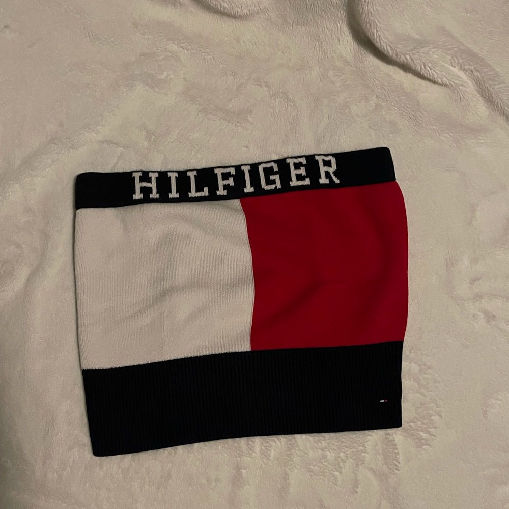 Tommy Hilfiger cropped Denim Tube Top